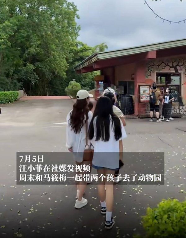 盈胜优配 汪小菲夫妇带两个孩子逛动物园，11岁小玥儿长发披肩背影神似大S
