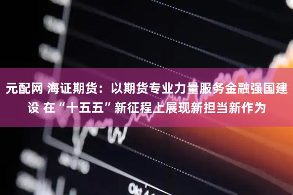 元配网 海证期货：以期货专业力量服务金融强国建设 在“十五五”新征程上展现新担当新作为